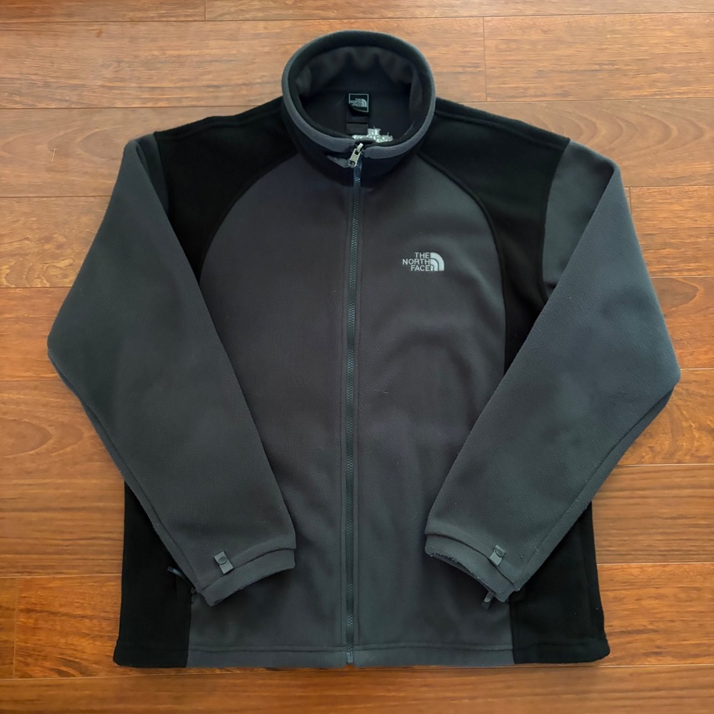 The North Face Mens Full Zip Fleece Jacket Large Grey Black Colorblock A484 F07
